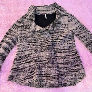 ♥ FREE PEOPLE ZEBRA KNIT YARN SWEATER JACKET- SIZE L♥